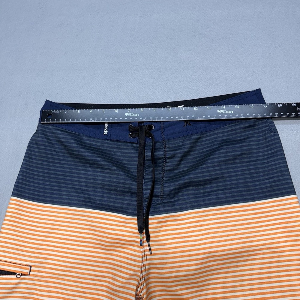 Hurley Phantom Board Shorts Mens 34 Blue Orange Striped Surf Swim‎ Trunks Beach - Picture 4 of 17